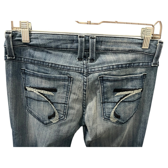 Franky B Flared Wide Leg Low Rise Denim Blue Jeans Size 26 Cotton Made In USA - Picture 5 of 5